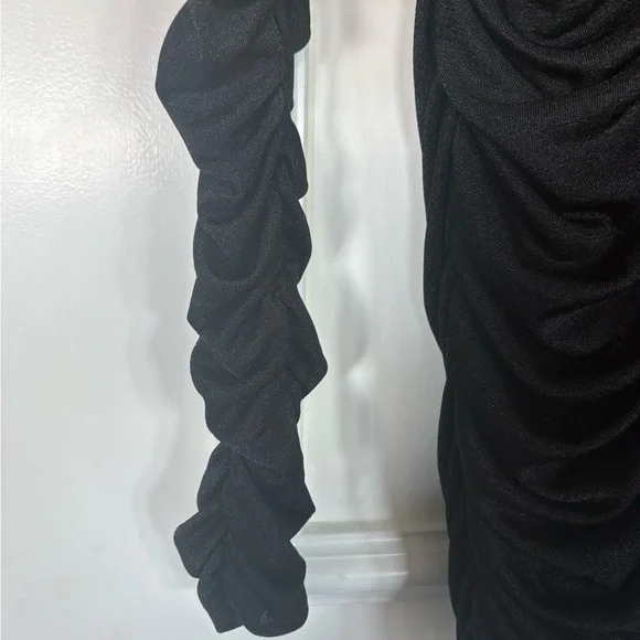 NWT Anthropologie Maeve Elegant Black Ruched Dress, medium - Picture 5 of 5